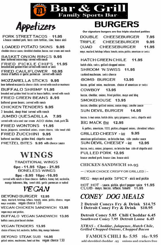 Detroit Coney Grill Menu - Image 2
